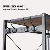 Acacia Wood Garment Racks with Shelves 2 Wicker Drawers and 4 Hooks Heavy Duty Closet Organizer for W2391P289978