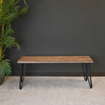 ZUN Aryven Industrial Wood Dining Bench, Rustic Dark Pine Finish T2574P164623