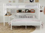 Sturdy Metal Twin Over Full Bunk Bed Frame with Practical Ladder & Storage Shelf, Modern W1935P463331