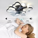 ZUN 19.7 Inch Light Ceiling with Lights Remote Control with Modern Butterfly Design Styling, Black, W1340103802