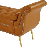 Brown, PU Leather, Metal Feet Upholstered Ottoman Bedroom Lounge Ottoman Flip Top Storage Sofa Bench 59534412