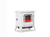 White Freestanding Electric Fireplace Heater, Lifelike Realistic Flame Effect, Safe Overheat 17831583