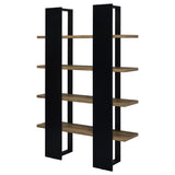 Mystrene Black and Walnut 4-Shelf Bookcase B062P153769