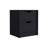 Basilea 2 Drawers Nightstand , End Table, Side Table Pull Out System -Black B20092138