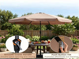 Brown 10ft Scalloped Patio Umbrella with PushButton Tilt, Vented Outdoor Market Parasol with Crank 60246374