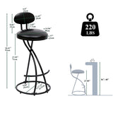 ZUN Bar Stools Upholstered Counter Height Barstools for Kitchen Island Set of 2 Modern PU Leather Dining W1757P167845