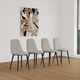 Dinings Set of 4, Modern Accents with Linen Fabric Upholstered Seat, Spoon Shape Kitchen W2189131684