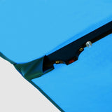 15x9ft Large Double-Sided Rectangular Outdoor Twin Patio Market Umbrella with light and base- blue W419P145384