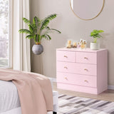 Modern Simple 4-Drawer Dresser Nightstand PINK 03881898