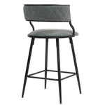 ZUN 26'' Counter height bar stools PU cover kitchen island counter bar stool with black powder coating W2215P196281