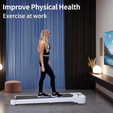 ZUN Flat treadmill home model small new home fat burning silent indoor fitness equipment walking machine 37621190