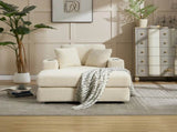 Corduroy Upholstered Chaise Lounge Sofa,Magazine bag,Detachable Cushions Deep Seat for Living W2120P322752
