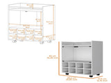 White 8-Bottle Rack Bar Cart B062P175127
