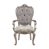 Beige and Antique Platinum Tufted Side Chair B062P209226