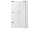 Tall Bathroom Storage Cabinet, Cabinet with Two Doors and One Drawer, Adjustable Shelf, MDF Board, 54458299