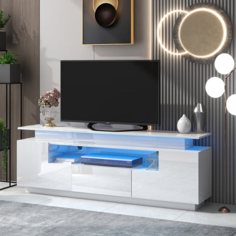 ZUN Modern, Stylish Functional TV stand with Color Changing LED Lights, Universal Entertainment Center, 72720214