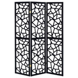 Black 3-Panel Folding Screen B062P153649