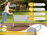80QT Silver Gray Freezer & Insulation Cart - Twisted Rope Design Legs, Single-Side Top Flip Cover 35845032