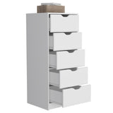 Basilea 5 Drawers Tall Dresser, Pull Out System -White B20092123