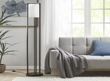 Metal Floor Lamp with Glass Cylinder Shade B03599405
