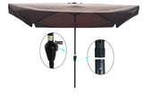 ZUN 10 x 6.5ft Rectangular Patio Umbrella Outdoor Market Umbrellas with Crank and Push Button Tilt for W65627941