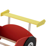 Twin Size Race Car-Shaped Platform Bed with Wheels,Red WF311965AAJ