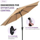 9FT Outdoor Patio Umbrella Market Table Polyester Fabric Canopy Iron Frame 8 Ribs UV Protection 63266915