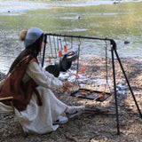 BBQ Swing Hanging Campfire Cooking with Adjustable Iron Grill Grates,Foldable Campfire Cooking 91419289