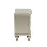 Wood Nightstand with 2 Drawer in Antique Silver SR014390