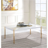 Rectangular Wooden Top Coffee Table, White and Gold B016P313022
