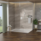 Dual Shower Head - 16 Inch Ceiling Mount Square Shower System with Rough-in Valve, Chrome W124357657