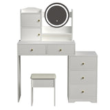 Fashion Vanity Desk with Mirror Lights for Makeup Cushioned Chair, Vanity Mirror with Lights W2699P214617