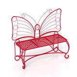 ZUN Butterfly Cast Metal Garden Bench, Outdoor Bench Patio Seat, Park Bench Outdoor Seating for Garden, W2167P215369