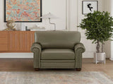Living Room Sofa Single Seat Chair with Wood Leg Taupe Faux Leather W1097125451