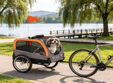 Dog Bike Trailer Pet Cart Bicycle Carrier with 2 Entrances, Safety Leash, Reflectors & Flag 20304097