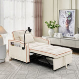 Convertible Sleeper Chair Sofa Adjustable Pull Out Sleeper Chair Multi-Pockets Folding Sofa W2353P206616