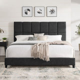 King Size Grey Squares Upholstered Platform Bed B108P160259