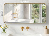 Anti-Fog Bathroom Wall Mirror 24" x 36" Shatterproof Vanity Mirror with Rectangular Metal Frame, 44136595