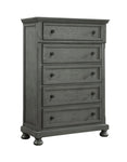 ZUN Modern Style 5-Drawer Chest Made with Wood & Rustic Gray Finish B009P152362