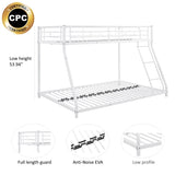 ZUN Metal Twin over Full Bunk Bed/ Heavy-duty Sturdy Metal/ Noise Reduced/ Safety Guardrail/ CPC W42752469