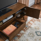 ZUN Mid Century Modern Fluted TV Stand for 65 inch TV, Entertainment Center with Storage, Farmhouse Wood W1801P195690