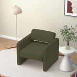 ZUN Green single sofa chair, upholstered comfortable chair with armrests, for dining room/bedroom/living W487P183021