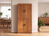 Freestanding 4-Door Kitchen Pantry Cabinet, Large Storage with Adjustable Shelves & Doors 70120057