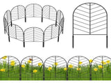 Decorative Garden Fence 22" Rustproof Metal Wire Fence for Dogs, 10 Panels, Black 98513915