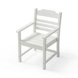 Patio Dining Chair with Armset Set of 2, Pure White with Imitation Wood Grain Wexture,HIPS Material W1209107723