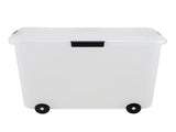 Rolling Storage Box, Letter/Legal, 15-Gallon Size, Clear 73138200