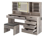 Large Vanity Table Set with LED Lighted Mirror, Vanity Desk with Charging Station, Makeup Table with 23225109