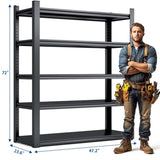 72"H 5 Tier Metal Shelves for Storage Shelving 2000LBS Heavy Duty Storage Shelves Adjustable 45922035