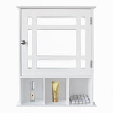 ZUN Single Door Three Compartment Storage Bathroom Cabinet –White 06324374