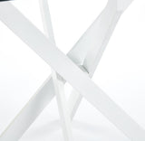 Dining Table with cross metal leg and tempered glass,Modern Space Saving Kitchen Table for Living W234P311858